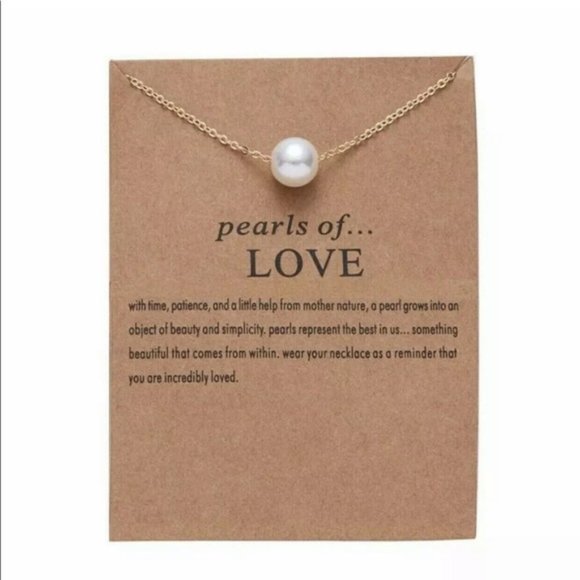 14k gold plated faux pearl necklace - Picture 4 of 5